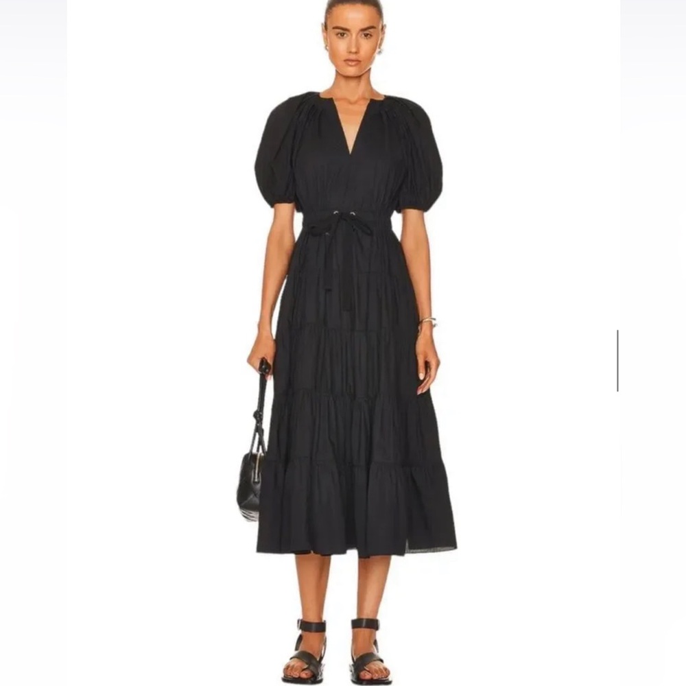 Ulla Johnson Olina Tiered Cotton Midi Dress Sz 6